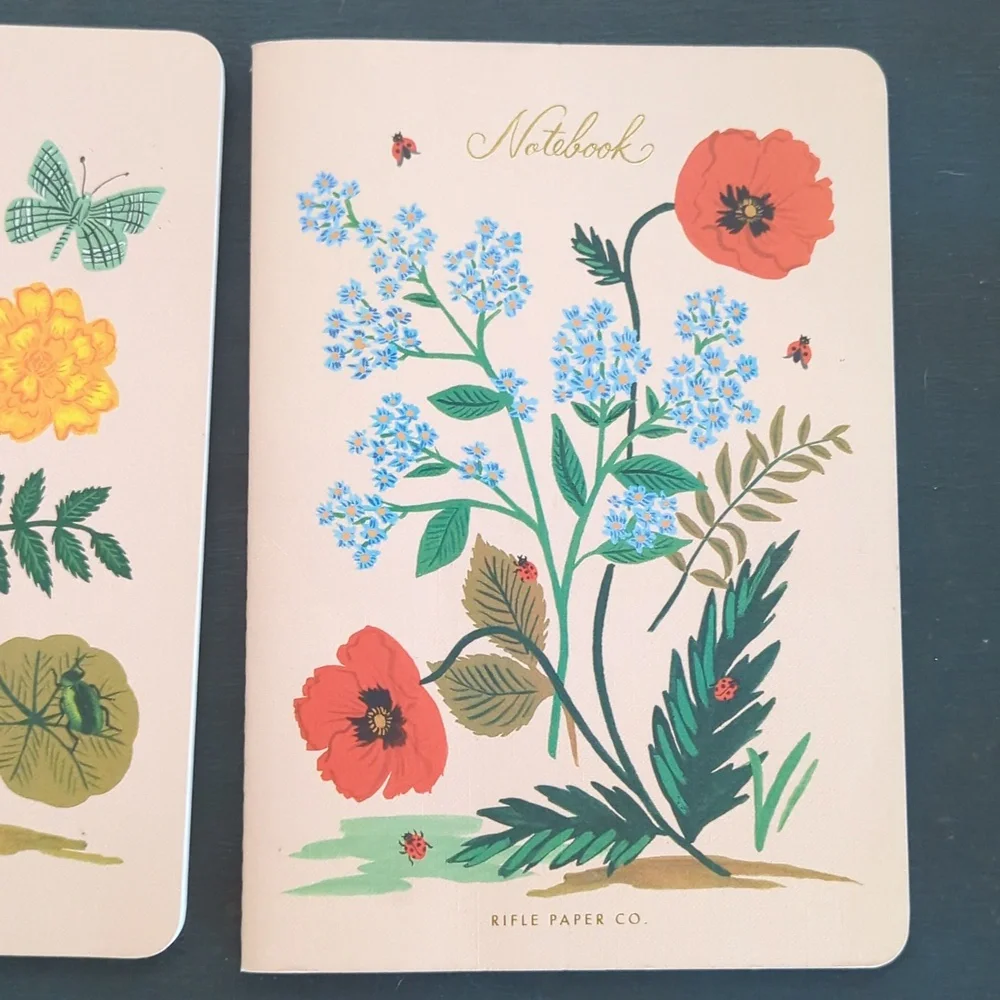 🆕 Rifle Paper Co. Floral Notebooks - Pale Pink Set Of 2